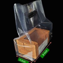 Clear PP Bag with Die Cut Handle 12x13 inch in 0.06 mm