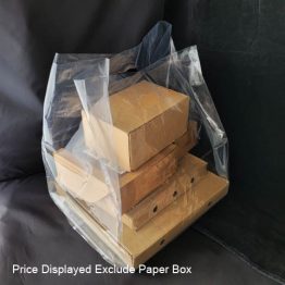 Clear PP Bag with Die Cut Handle 26x23 inch fits 12x12 pizza box and retail packaging