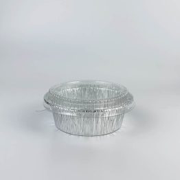 Star Brand Round Foil Container 3379-P with Plastic Lid (210ml)