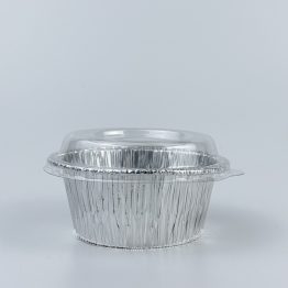 Star Brand Foil Tray Round 3404-P with Plastic Lid 150ml