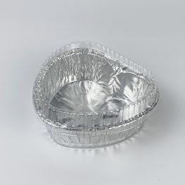 Heart shape foil container 6302-P 160ml with plastic lid for desserts and snacks Malaysia Singapore
