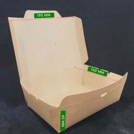 Paper Lunch Box Brown No.60 Large ABBA Brand Eco-Friendly Packaging