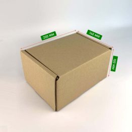 Brown B-Flute Corrugated Box 140 x 200 x 100 mm for small item postage