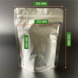 Foil Bag 15 x 22 cm with zipper and standing base pouch for food packaging