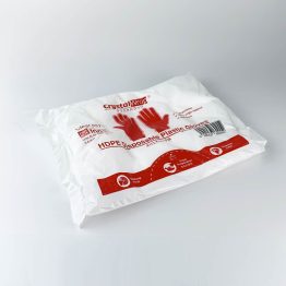 Disposable HDPE hand glove for food handling and hygiene use