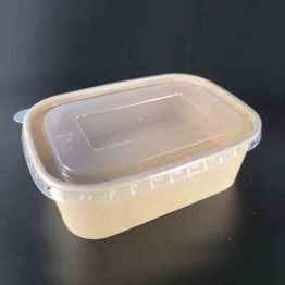 Kraft brown lunch box with PP lid in 750ml and 1000ml sizes for takeaway packaging