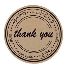 thank you kraft sticker
