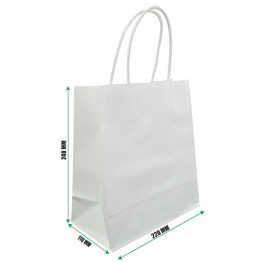 Paper Bag White Medium 220x110x240mm with Twisted Tie Handle Malaysia
