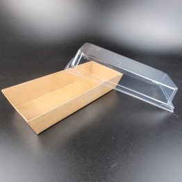 Kraft long hotdog box with lid 70 x 175 mm brown paper food packaging