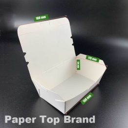 Paper Lunch Box White 950ml Eco-Friendly Food Packaging (Paper Top Brand)