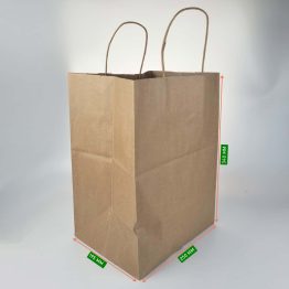 Paper Bag No.55 with Large Bottom Twisted Handle Kraft 250x195x340mm