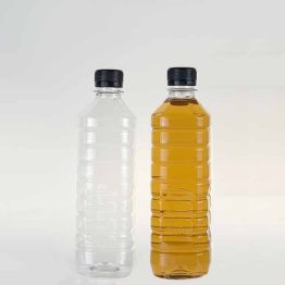 PET Juice Bottle 500ML Square with Line and Black Lid