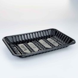 PET Tray ET10 black food tray for meat and seafood packaging