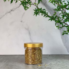 Gold-lid plastic jar