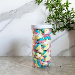 ROUND CONTAINER WITH WHITE SCREW LID