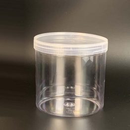 Transparent storage container with lid