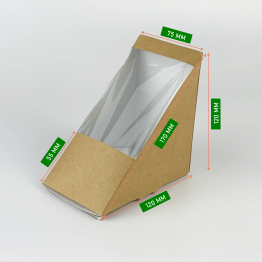Sandwich Box Brown Wedge with Windoweco-friendly kraft packaging for sandwiches