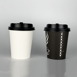 single wall cup 8oz with black lid