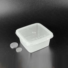 SQ250 square food container with flat lid – 250ml