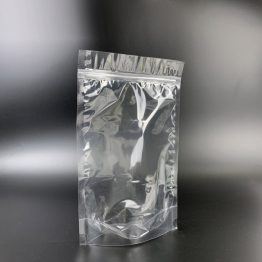 clear zipper stand up pouch for snacks and coffee packaging