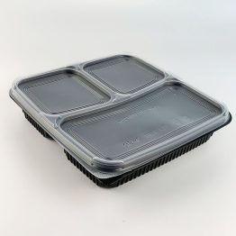 Leakproof PP Bento Box with 3 compartments – microwave-safe, base color base