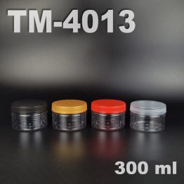 PET Bottle TM-4013 – 300ml wide mouth 96mm clear PET container with lid