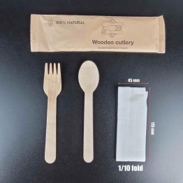 wooden 3 in 1 cutleries