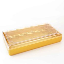 diamond texture lid with gold base container for pineapple tart packing