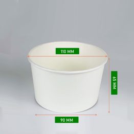 Paper bowl 390cc whtie color no lid