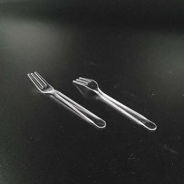 Small plastic fork for appetizers