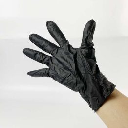 Large powder-free nitrile gloves in blue for medical and food use
