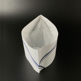 Paper forage hat with blue line for foodservice and kitchen hygiene