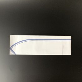 Paper forage hat with blue line for foodservice and kitchen hygiene