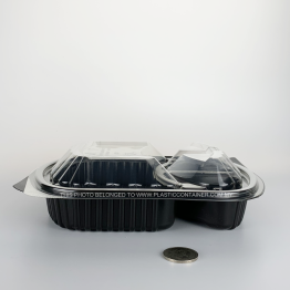 CT3 Lunch Box – 3 Compartment Black Base with PET Lid