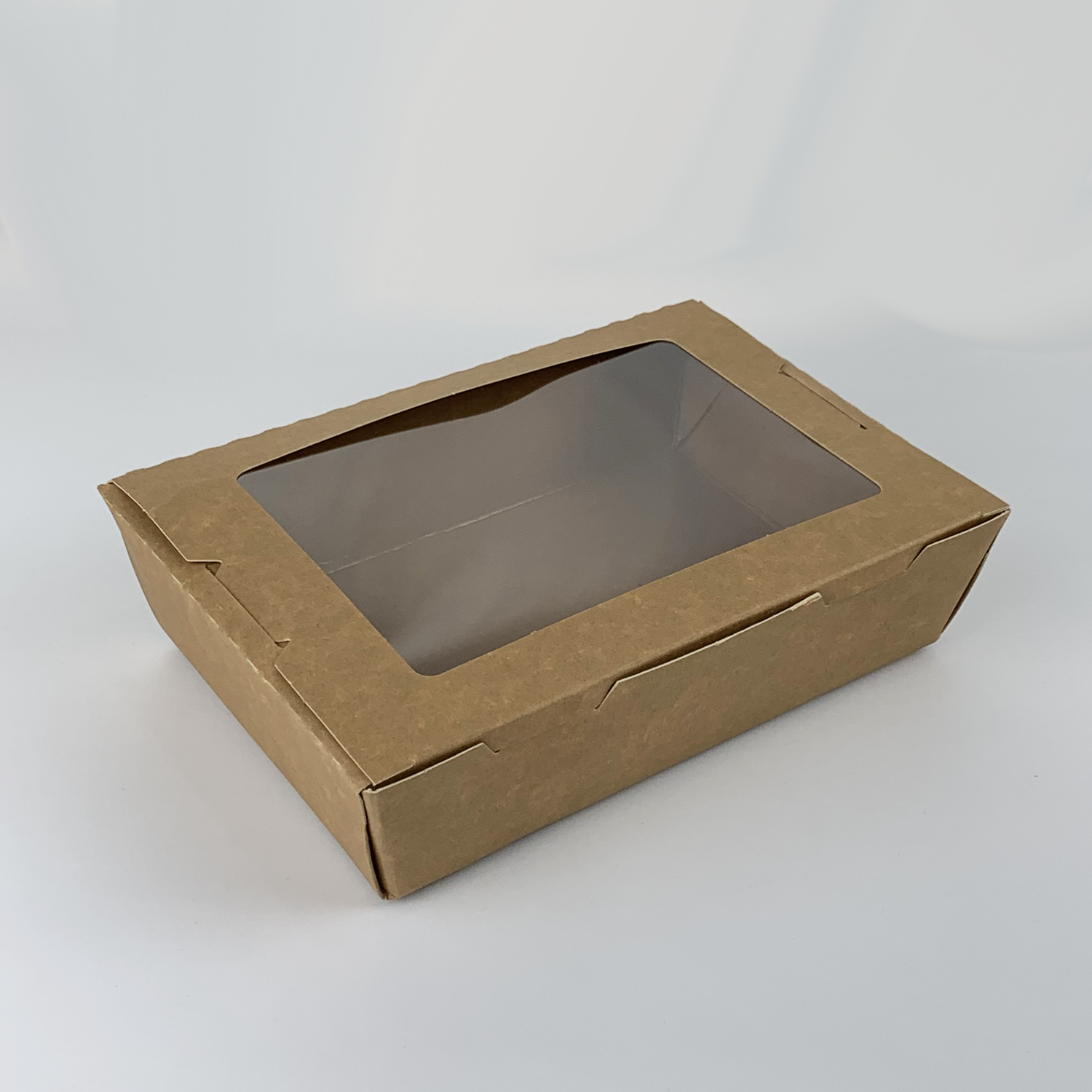 Paper Lunch Box with Window Brown Eco-Friendly Food Packaging