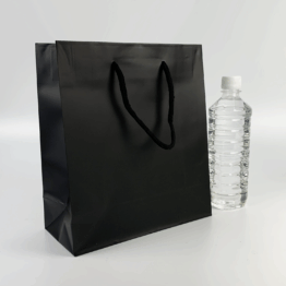 Paper Bag Black with PP Cord Handle 157gsm art card for retail and gift packaging
