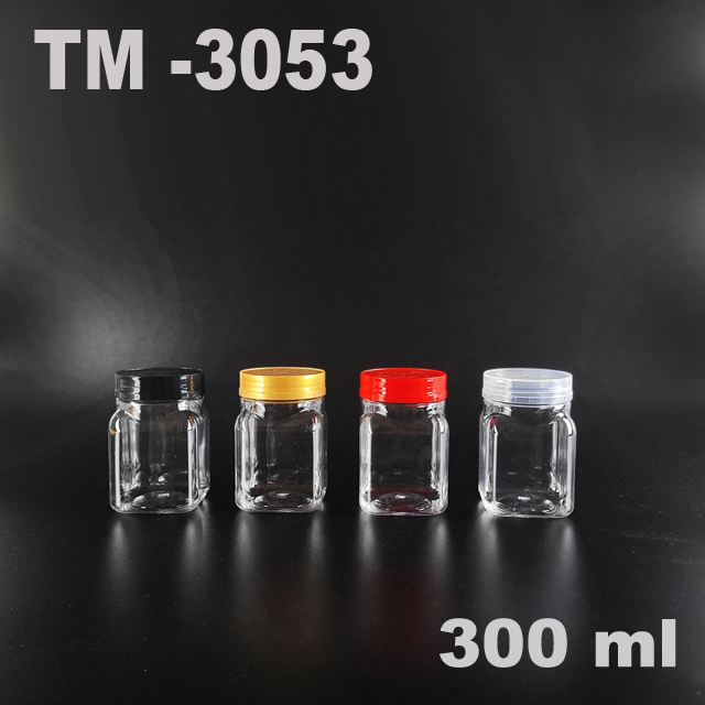 PET Bottle TM-3053 with Lid 300ml for Honey and Dry Food