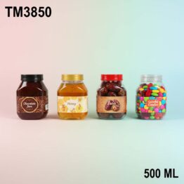 PET Jar TM3850 with Lid – 500ml clear jar for dates, cookies, nuts, sauces, and snacks