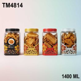 PET Bottle 1400ml with Lid for Indian Muruku Packaging