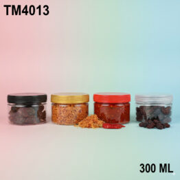 PET Bottle TM-4013 – 300ml wide mouth 96mm clear PET container with lid