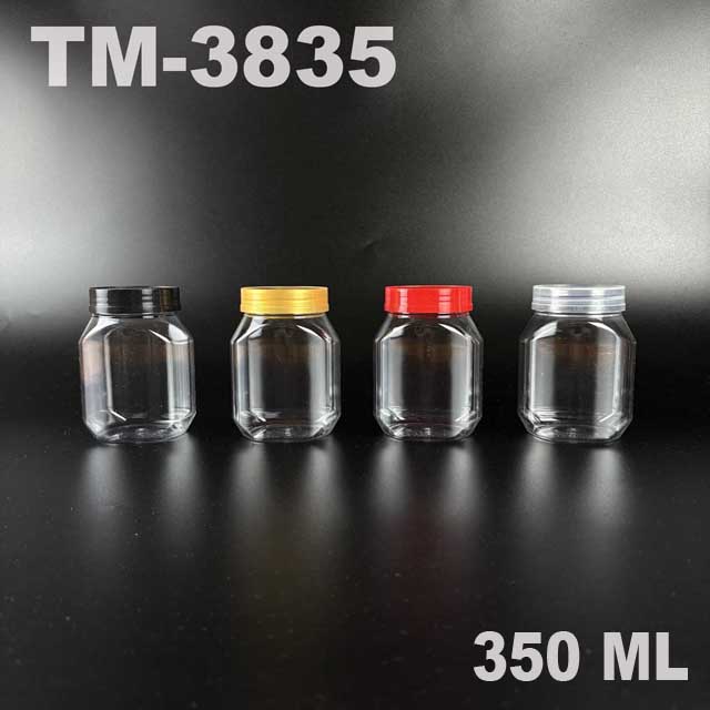 PET Jar TM3835 350ml with lid for snacks, chocorice, jams, and wedding gifts