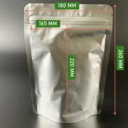 Foil Bag 18 x 26 cm with zipper and standing pouch for food packaging