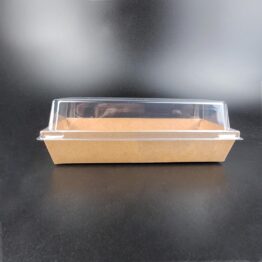 Kraft long hotdog box with lid 70 x 175 mm brown paper food packaging