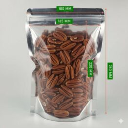 Metallized 180 x 260 mm zipper standing pouch for food packaging