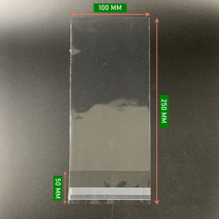 OPP Gum Bag 4x8 Inch with adhesive closure for cookies and snacks