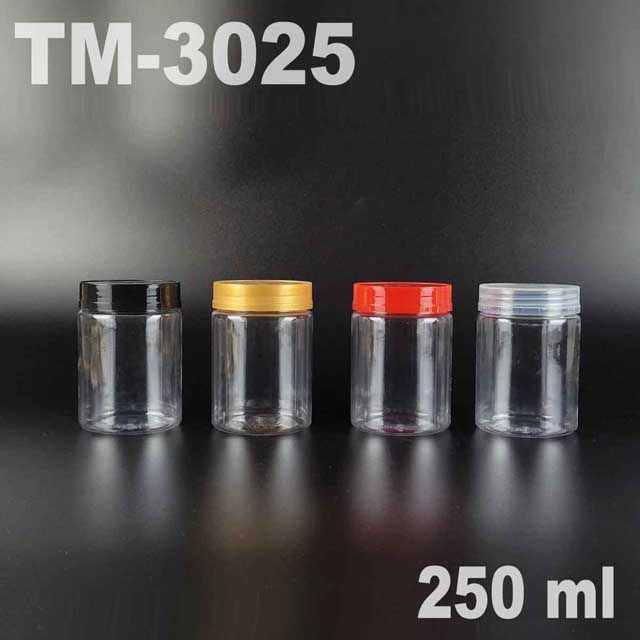 PET Jar TM3025 with Lid – Clear container for snacks, cookies, candies, and spices