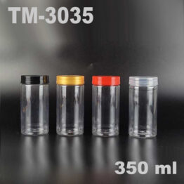 PET Bottle TM-3035 with Lid – 350ml Cylinder Jar for Cookies and Tidbits