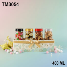 PET Bottle TM-3054 with Lid 400ml for Bakery and Pastry Packaging