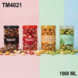 PET Jar 1000ml Cylinder Bottle with Lid for Popcorn Packaging