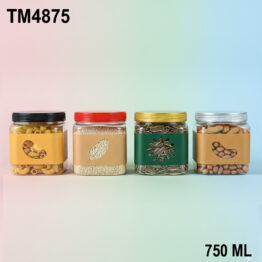 750ml PET Cylinder Jar with Lid for Dates and Kurma Packaging